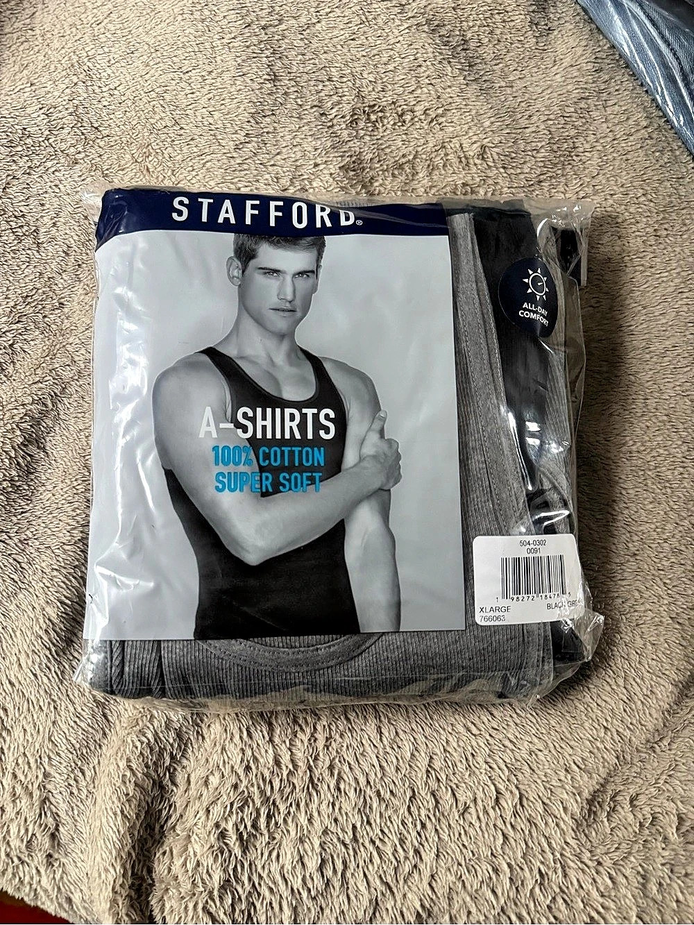 Stafford A-Shirts Cotton Black Size XL NWT